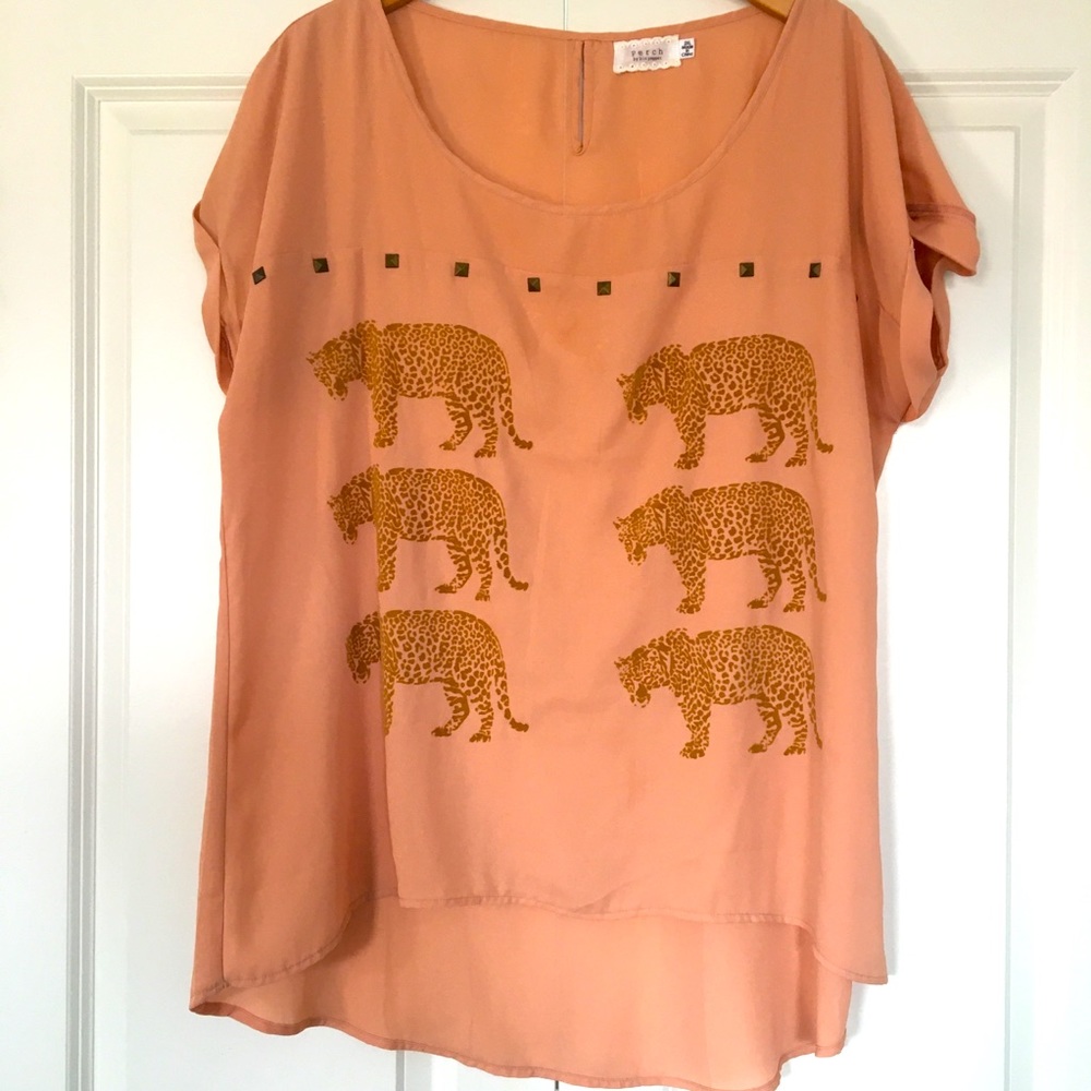 Blu Pepper Leopard Blouse